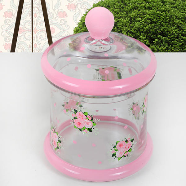 مروحة زجاجية مغطاة بطبعة روز 13 × 20 سم | ك +