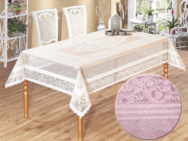 Venessi Knitted Panel Pattern Tablecloth Lila