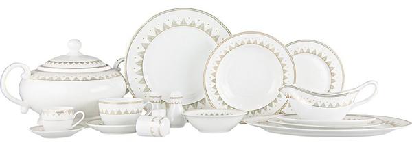 Dekonaz Goldenline 85 Parça Yuvarlak Porselen Yemek Takımı | 12 Kişilik