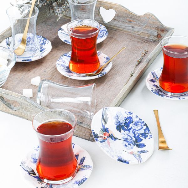 Florya Cam Çay Takımı 12 Parça 6 Kişilik - 19074 | Keramika