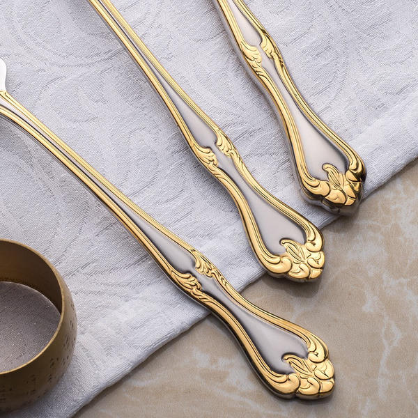 Lalezar Gold Satin 84-teiliges Set mit Lederbox