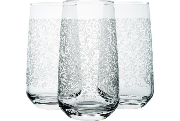 LAV 3 Parça Sarmaşık Desenli Su Bardağı Seti | 480ml