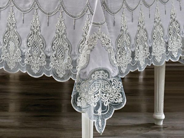 Fransız Güpürlü Amanda Keten Masa Örtüsü Takımı 26 Parça