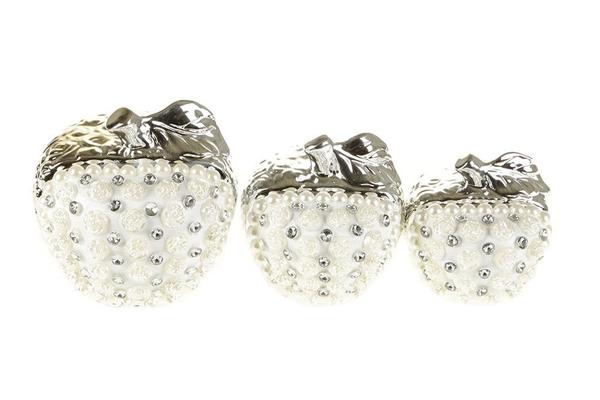 Burcu 3'lü İnci Süslemeli Dekoratif Elma Figür