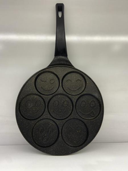 Bayev Döküm Emoji Pankek Tavası -Siyah-