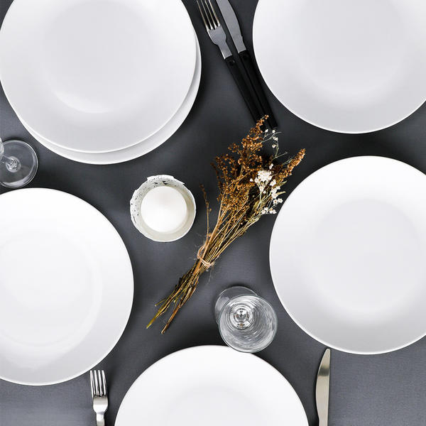 Assiette De Service Égée Blanche 25 Cm 6 Pièces | Keramika