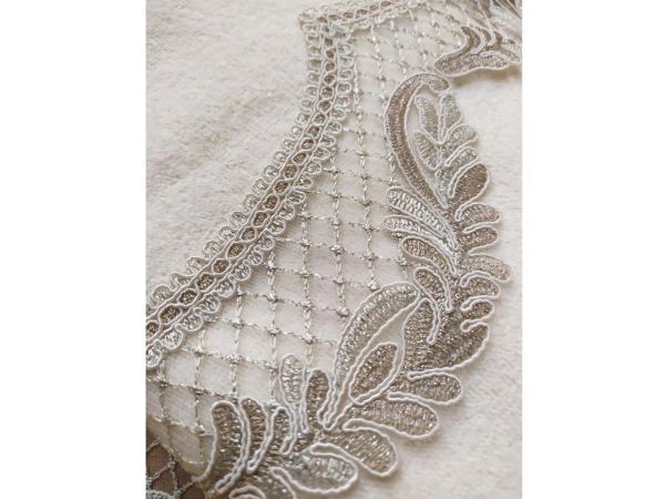 Çeyiz Diyarı Leyal Nakışlı Çeyizlik Havlu Krem