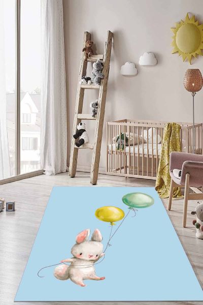 Birkilim Yıkanabilir İpeksi Kaymaz Taban Çocuk Odası Halısı | MLN-IP-HT-896