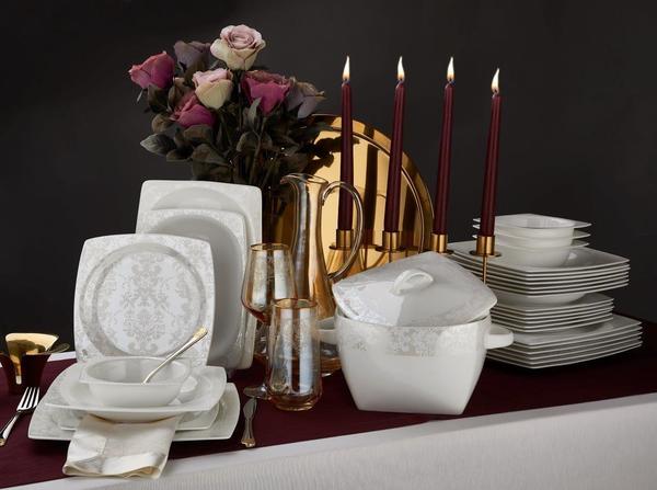 Neva Mirena Premium | 60 Parça | 12 Kişilik | Kare | Yemek Takımı | N2654