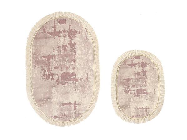 طقم بساط حمام بيضاوي من الجسيمات ، قطعتين بني