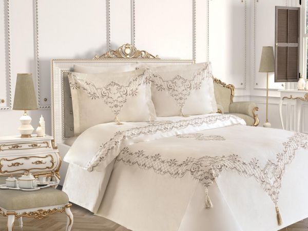 Dowery Romeo Duvet Covered Pique Set Cream
