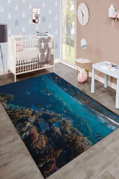 Birkilim Yıkanabilir İpeksi Kaymaz Taban Çocuk Odası Halısı | MLN-IP-SD-201