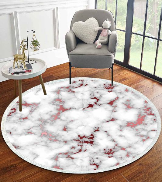 Birkilim Yuvarlak Yıkanabilir Dekoratif Halı İpeksi Kaymaz Taban | MLN-IP-YU-HT-799