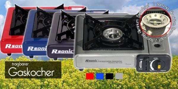 RSonic Tragbarer Gas Kocher Mit Koffer Camping Butan Gaskartusche Grillen Shisha