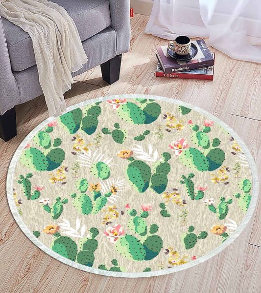 Birkilim Yuvarlak Yıkanabilir Dekoratif Halı İpeksi Kaymaz Taban | MLN-IP-YU-HT-477