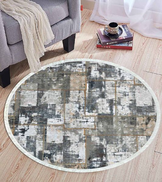 Birkilim Yuvarlak Yıkanabilir Dekoratif Halı İpeksi Kaymaz Taban | MLN-IP-YU-HT-480