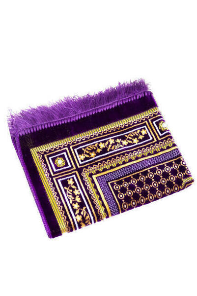 سجادة صلاة لوكس مخمل للرقائق - لون بنفسجي