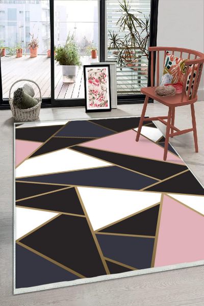 Birkilim Yıkanabilir Dekoratif Halı İpeksi Kaymaz Taban | MLN-IP-HS-267