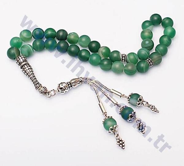 Chapelet en pierre d'agate (argent sterling 925)