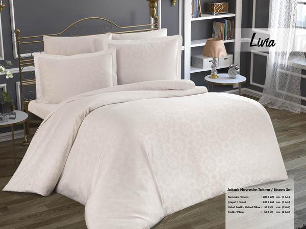 Minteks Double Platinum Duvet Cover Set - Livia White