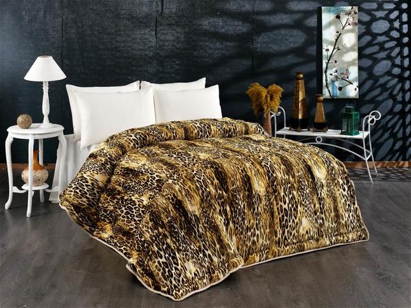 Belenay Çift Kişilik Kadife Yorgan - Leopar
