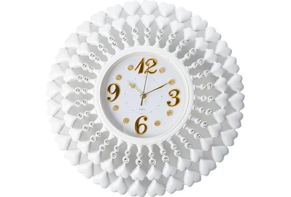 Dekonaz Duvar Saati Kalp Desenli 45x45cm | Beyaz | Gp-0057