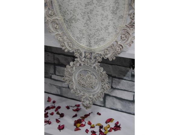 Serap Nakışlı Yatak Odası Ve Salon Takımı Krem Cappucino