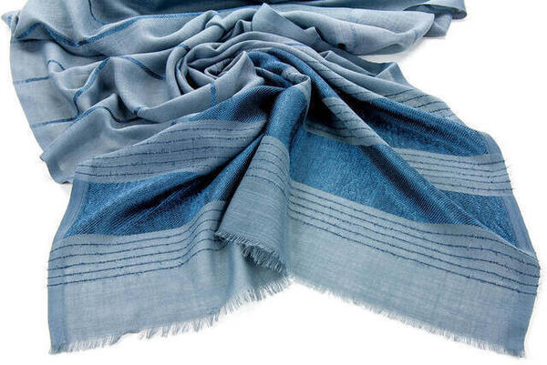 Flamed Silvery Shawl - Anthracite