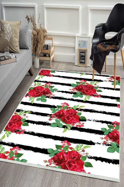 Birkilim Yıkanabilir Dekoratif Halı İpeksi Kaymaz Taban | MLN-IP-HS-397