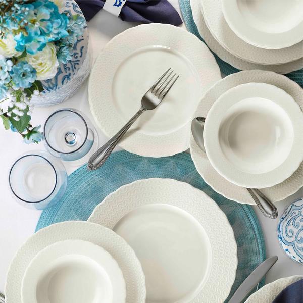 Kütahya Porselen Bone Ecem Yemek Seti | 24 Parça | 6 Kişilik | Yuvarlak | BNEC24Y200