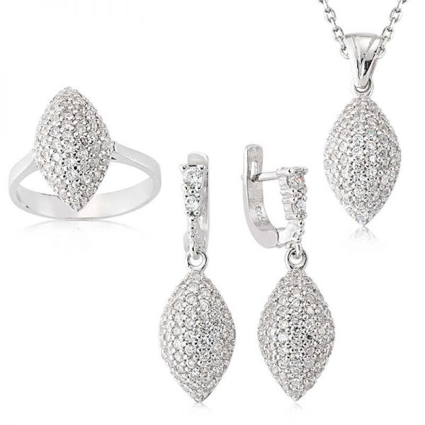 Gümüş Mekik Desenli Bayan Set