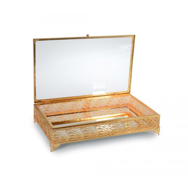 İpek Züccaciye | Altın Aynalı Kapaklı Kutu