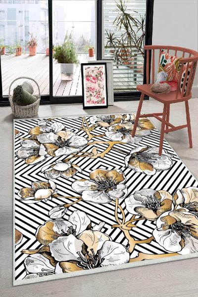 Birkilim Yıkanabilir Dekoratif Halı İpeksi Kaymaz Taban | MLN-IP-HS-305