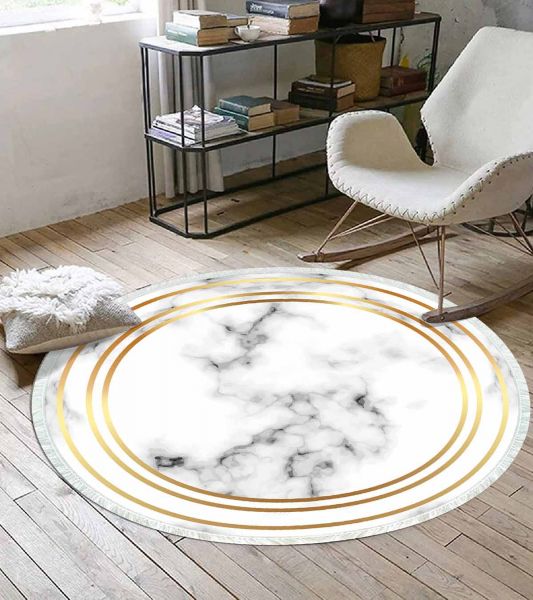 Birkilim Yuvarlak Yıkanabilir Dekoratif Halı İpeksi Kaymaz Taban | MLN-IP-YU-SD-047