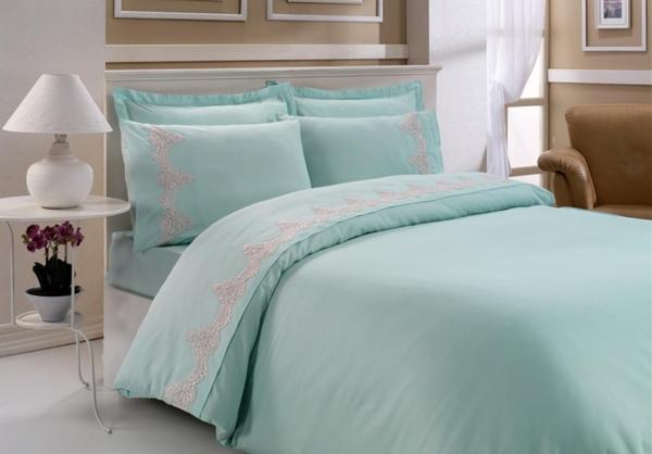 French Stone Guipure Duvet Cover Set Green