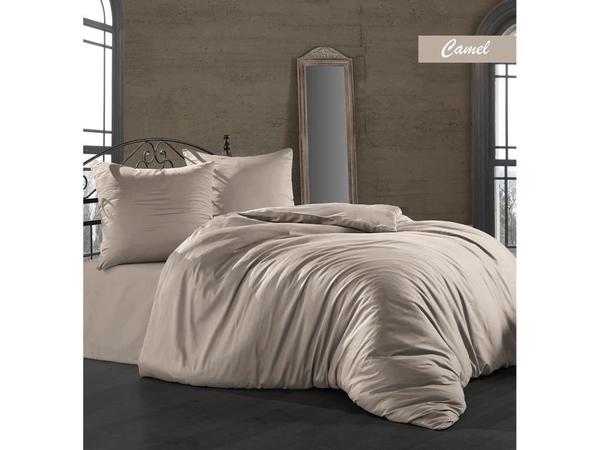 Camel Pamuk Saten Çift Kişilik Nevresim Takımı
