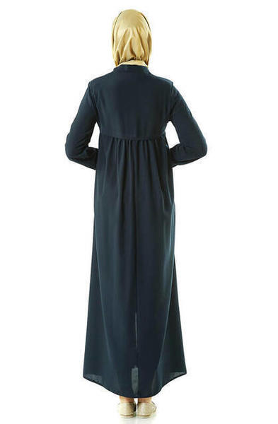 Musab 7310 Lacivert Nakışlı Ferace