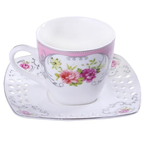 Duygu 6'lı Kahve Fincan Seti Karanfil Motif Fiyatı 12 Parça