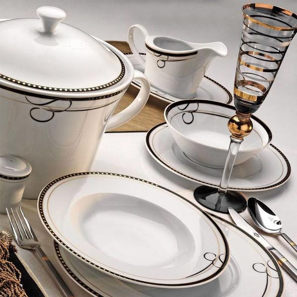 Kütahya Porselen İris 87 Parça Desen Yemek Takımı | Yuvarlak | 12 Kişilik | 5089