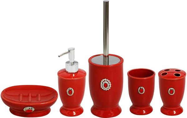 Duygu 5 Parça Banyo - WC Seti - Kiremit Rengi