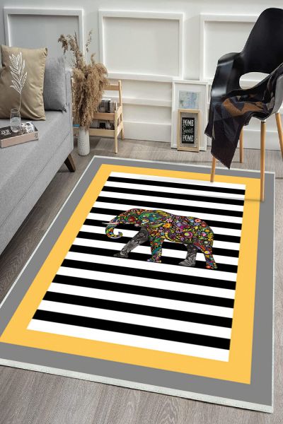 Birkilim Yıkanabilir Dekoratif Halı İpeksi Kaymaz Taban | MLN-IP-HS-533