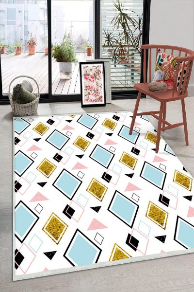 Birkilim Yıkanabilir Dekoratif Halı İpeksi Kaymaz Taban | MLN-IP-HS-245