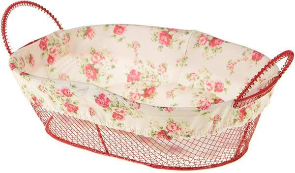 Kosova Oval Ekmek Sepeti Çiçekli | Kırmızı