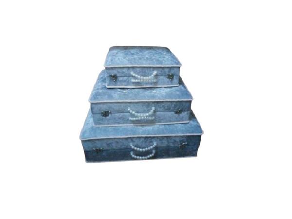 Dowry Quilted Pearly Clear 3-Piece Dowry Bag Gris