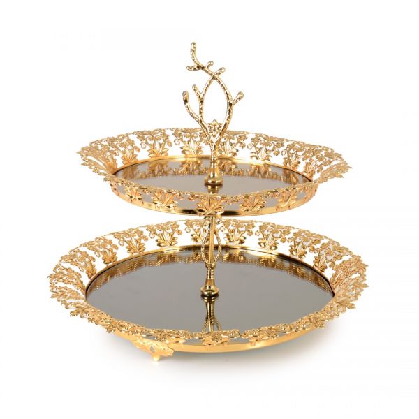 K0268G 25 PATTERN 2 LAYER ROUND 20 CM 25 CM BRONZE GOLD | SILK-HLV024