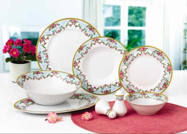 Schäfer 86 Parça Porselen Yemek Takımı Çiçek Desenli Yuvarlak | 12 Kişilik | 30972