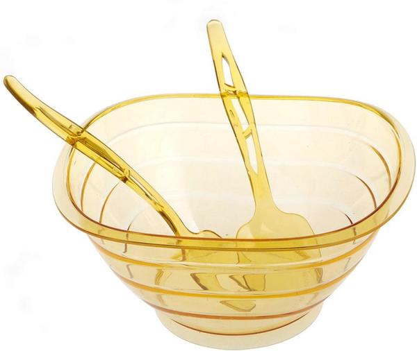 Dekonaz Asude Salatschüssel Set 3 Teilig | Gelb | ASD080-GELB