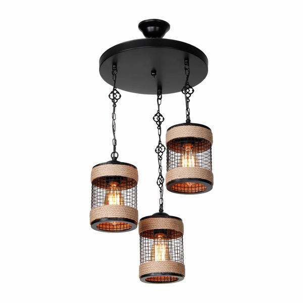 Ilayda 3Lü Sarkıt Siyah Halatlı