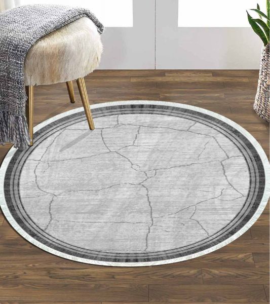 Birkilim Yuvarlak Yıkanabilir Dekoratif Halı İpeksi Kaymaz Taban | MLN-IP-YU-HT-1480