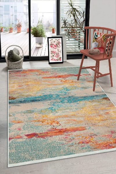 Birkilim Yıkanabilir Dekoratif Halı İpeksi Kaymaz Taban | MLN-IP-HS-212